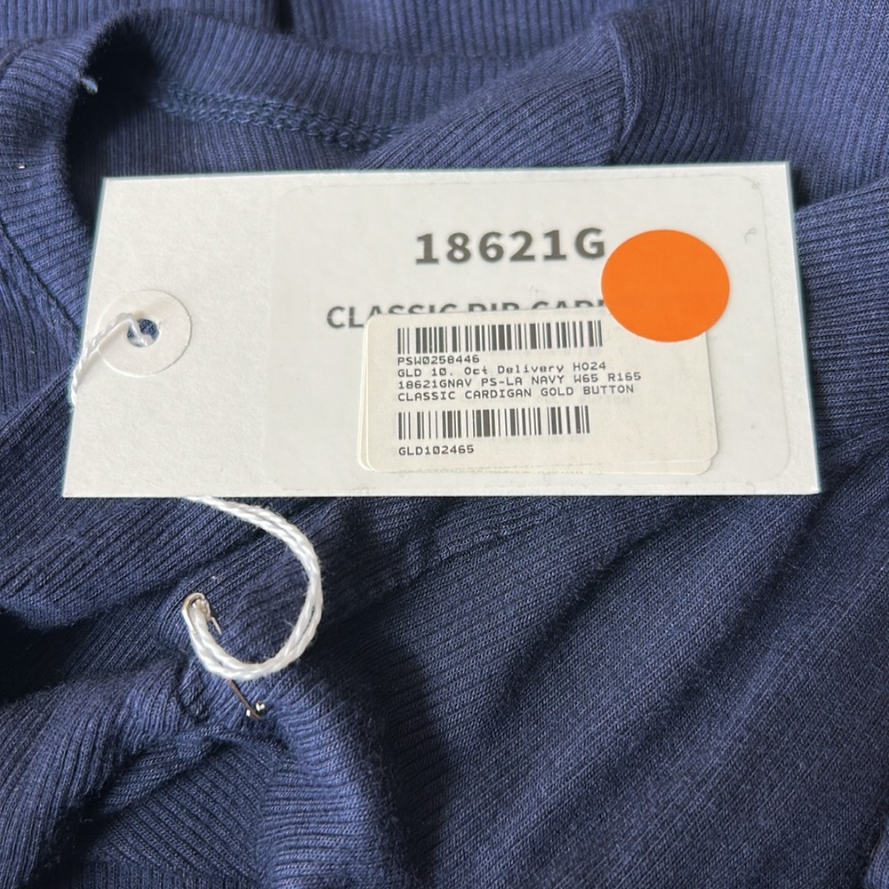 Goldie Deep Navy Ribbed Button-Down Long Sleeve Top - Picture 6 of 9